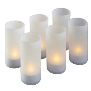 ORDER HOME COLLECTION 6 LED TEALIGHT FROSTED GLASS VOTIVE HOLDERS